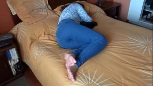 He caresses me while I rest and I wake up excited, a big cumshot on my tits