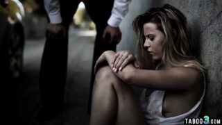 Dirty dude fucking a hot blonde homeless teen Aubrey Sinclair roughly