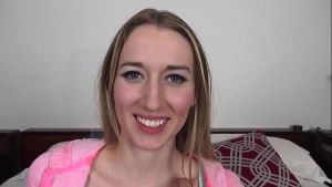 RILEY REYNOLDS Cute Blonde Coed POV Blowjob and HUGE Messy Facial!