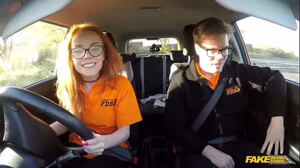 Fake Driving School – British ginger babe Ella Hughes gets her perfect pussy fucked during driving lesson