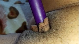 My pussy is dripping and my swollen clit is shaking from an intense orgasm from the vibrator