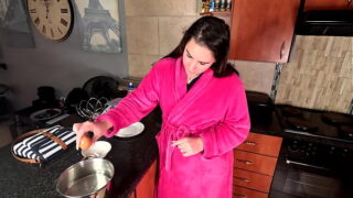 Eating hard boiled eggs with cum for breakfast, POV blowjob and handjob.