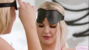 Lesbian couple having threesome with big tits milf neighbor