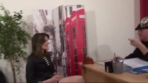 Sexy young brunette takes long hard cock in her ass