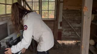 Wife gets a hard doggy outside