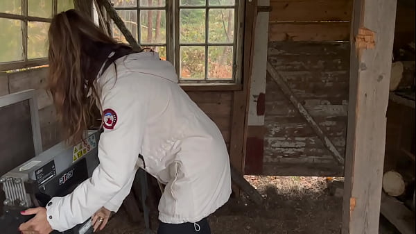 Wife gets a hard doggy outside