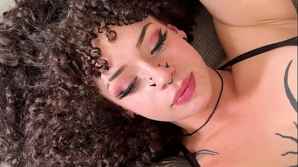 Big titty Goth slut with a spit fetish & real orgasms