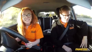 Fake Driving School – British ginger babe Ella Hughes gets her perfect pussy fucked during driving lesson