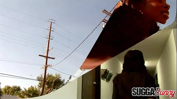 Hot Ebony Michelle Malone Bangs a Black Stud