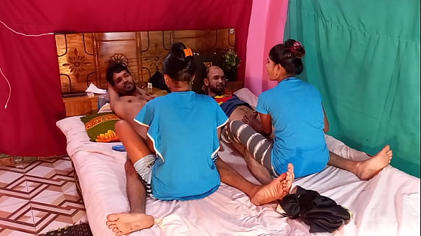 Lucky guy fucking two teens and two guys foursome fucks     …Hanif and Popy khatun and Mst sumona and Manik Mia
