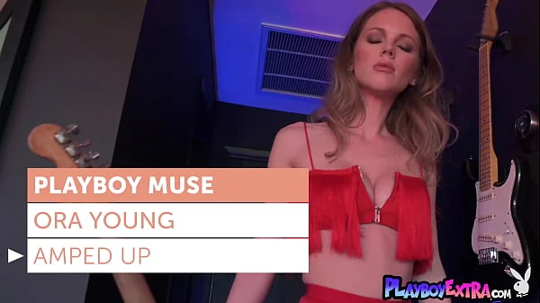 Petite blonde teen musician Ora Young slipped out of her sexy red dress
