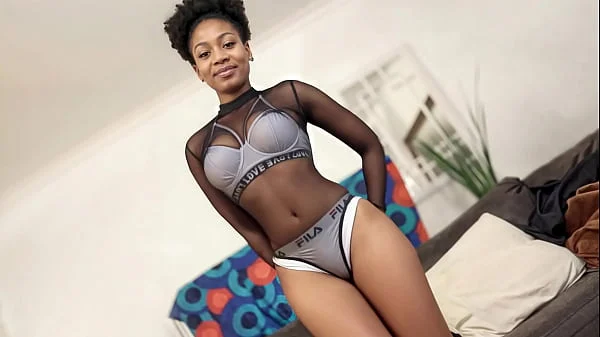 Slutty Black Fitness Model Pounded Rough In Amateur Couch Casting