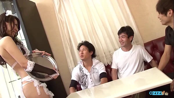 This lovely maid in high heels loved getting fucked and creampied after a working day