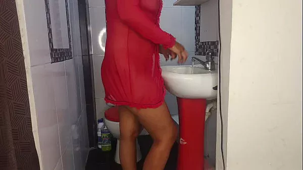 I have sex at home with my horny, big-bootied wife in the bathroom