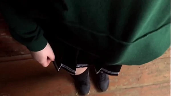 Milk in wet panties of a 18  student in an abandoned house – Real Amateur