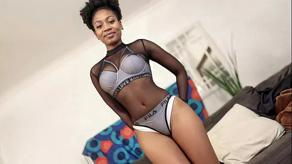 Slutty Black Fitness Model Pounded Rough In Amateur Couch Casting