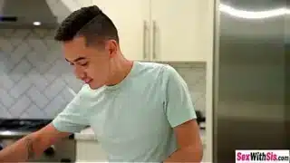 Bratty stepsister sucks my big dick instead of sucking and licking banana