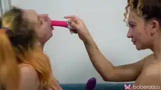 Solo sexy girl Jasmine Waterfool and Vickie Gold in wild lesbian action in 4K.