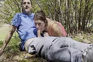 Trans Woman Sucks Huge Cock Outdoors 6 Min