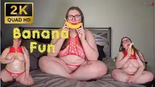 Banana ASMR, Oiled Titty Fuck, Sloppy Blowjob, Tasty Eating (4K Landscape)
