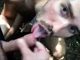 Big Cock Blowjob in the Woods with a Cum Facial