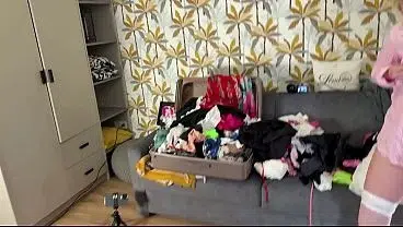 Big tits raver girl try on haul turns in to a softcore handjob porn casting with amateur director