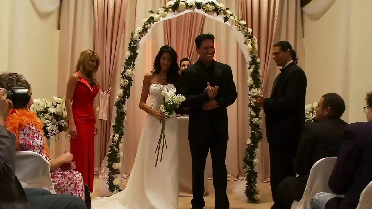 Despite just getting married he cannot help but cheat on his wife with the blonde