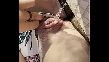Lola Maverick big tit slut pisses outdoors pee