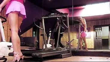Taking a large cock on a treadmill is highly arousing for this naughty blonde milf