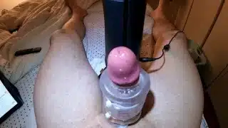 TheHandy fleshlight milks my swollen cock.