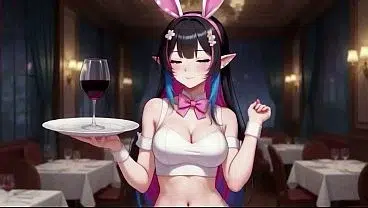 A girl with patterned hair make love