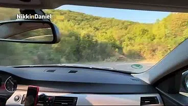 Amateur couple. Spontaneous Outdoor Sex on the Car Hood