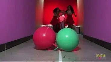 As the couple fucks passionately the two brunette lesbians with big boobs decide to have their own fun