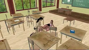 Beautiful Girl Pounds Shemale Ass While Shemale Sucks Another in 3D Threesome Hentaiv