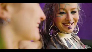 Double Latex Sluts Stretch Each Other Wide with Steel Dildo – ATP to Gape