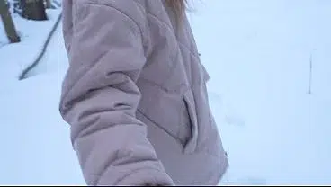 During a Lovely Walk in the Winter Forest, My Pussy Was Filled to the Limit 4K HD Tim Team