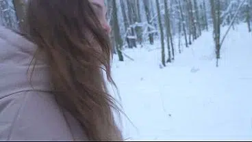 During a Lovely Walk in the Winter Forest, My Pussy Was Filled to the Limit 4K HD Tim Team