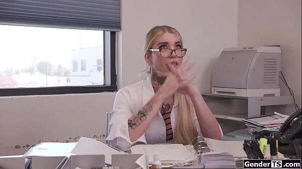 GenderTS.com – Busty trans boss Gracie Jane dick sucked