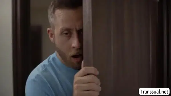 Horny dude fucks the ass of friends shemale girlfriend