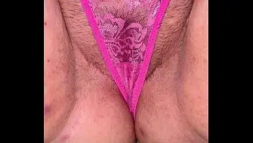 Horny MILF in Pink G String Masturbate Her Hairy Pussy Until Orgasm