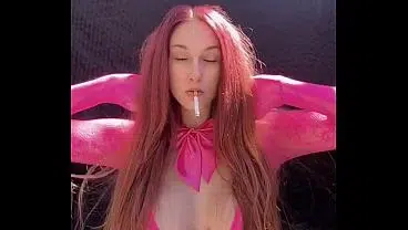 Italian big tits Milf Artemisia Love wearing a bikini and smoking