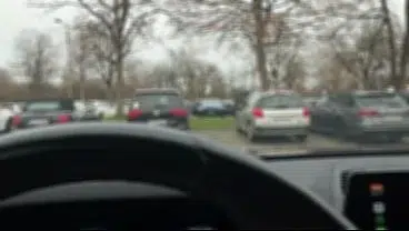 Public Parking Lot Handjob Next to Stranger and Bus Cum Finish