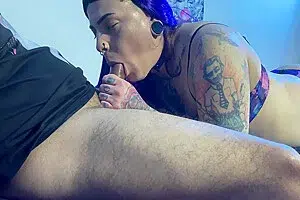 Straight Guy Lets Trans Girl Suck His Big Dick And Does Deep Throat
