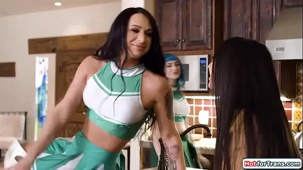 Tgirl couple thanks bff with their dicks