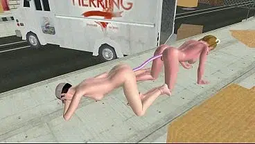 Very Beautiful 18yo Girl Double Dildo Ass Fucks Gorgeous Shemale 3D Cartoon Hentai