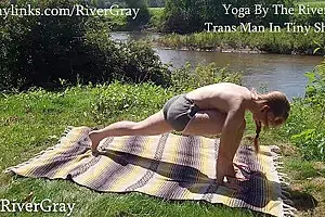 Yoga By The River Trans Man In Tiny Shorts – River Gray
