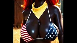American Dream: Ebony Farm Girl Tease [AI-Animated]