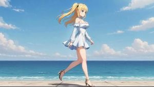 Blonde Mini Dress Slut: Public Pier Ass & Tit Flash Loud Masturbation AI Generated