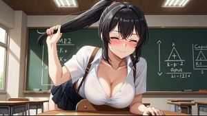 Naughty Brunette Student: Tits & Ass Flash Wild Dorm Masturbation AI Generated