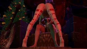 Sex Elf Girl Rides Santa’s Candy Cane
